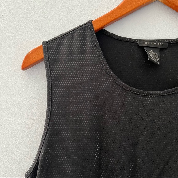 The Limited Sleeveless Tank Top Womens M Black Dots Shimmer Polka Dot Stretch - Picture 4 of 7